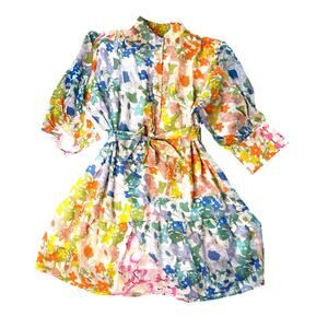 BOHO Floral Babydoll Dress Arthur Jane Claire Womens Large Retro Hippie 70s
